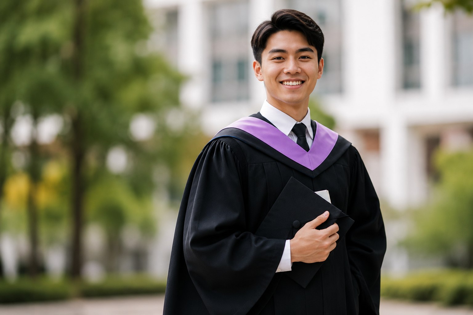 Illustrative studio-style graduation portrait example