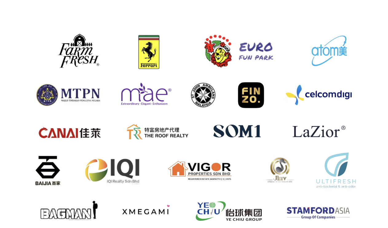 Premo Studio corporate clients including Farm Fresh, Ferrari, CelcomDigi, IQI, MTPN and more